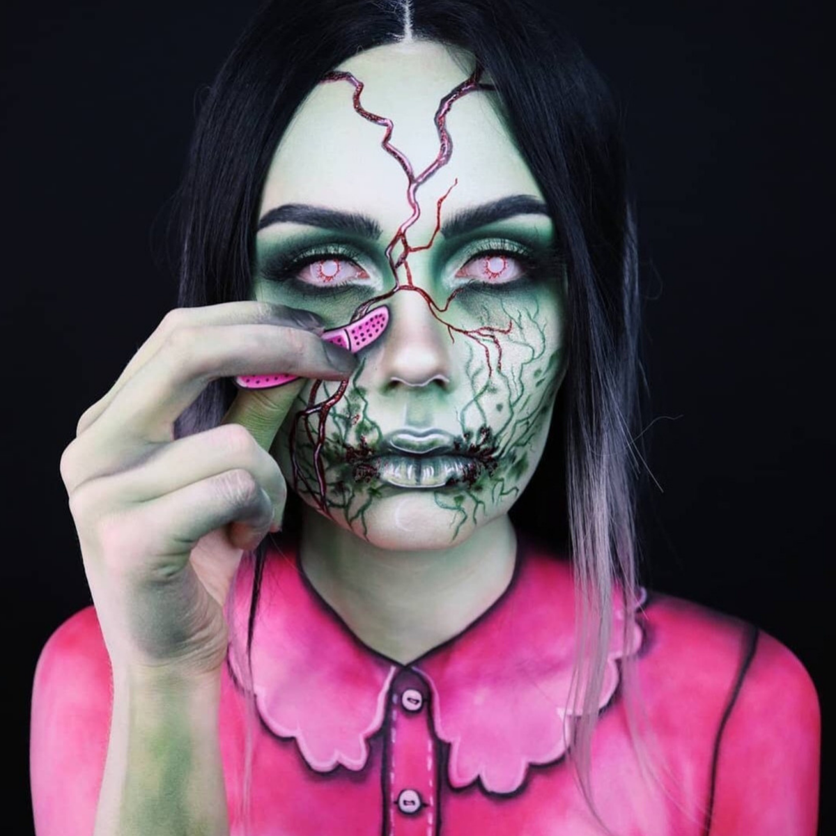 Blind Bloodshot Drops Halloween Contact Lenses